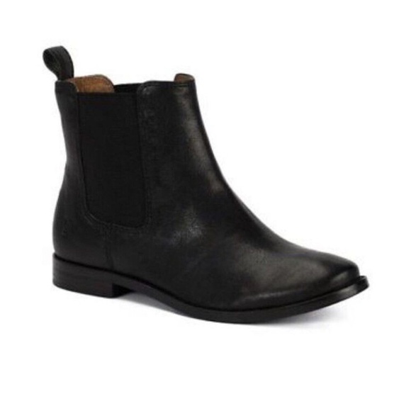 Frye Anna Chelsea Boot Black Leather Ankle Boots - Picture 1 of 11